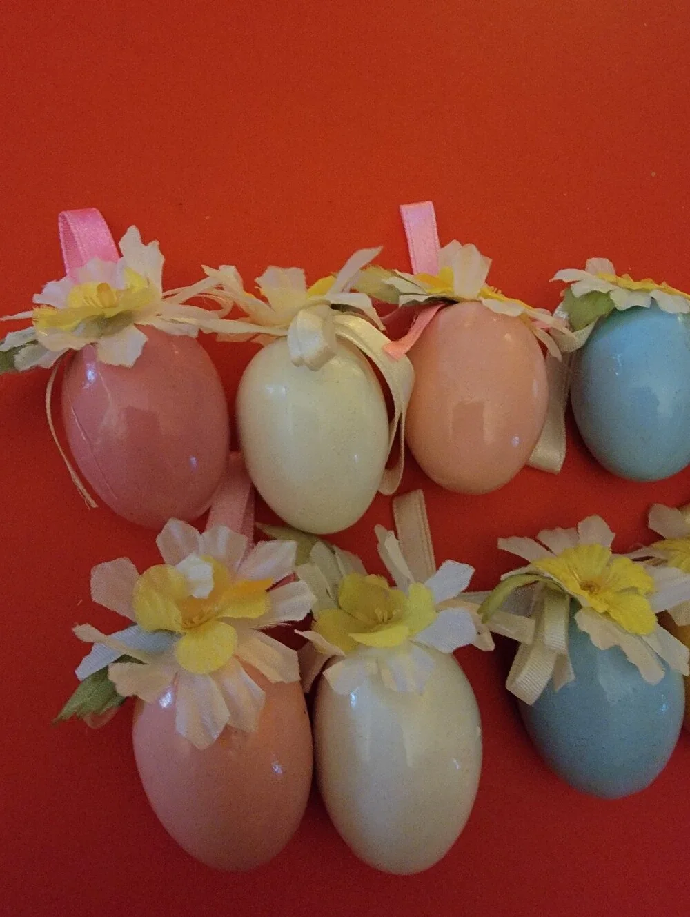 Pastel Decorative Hanging Egg Ornaments - Set of 12